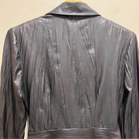 Joseph Ribkoff Black Zip Front Buckle Blouse Size 4 - Picture 10 of 12